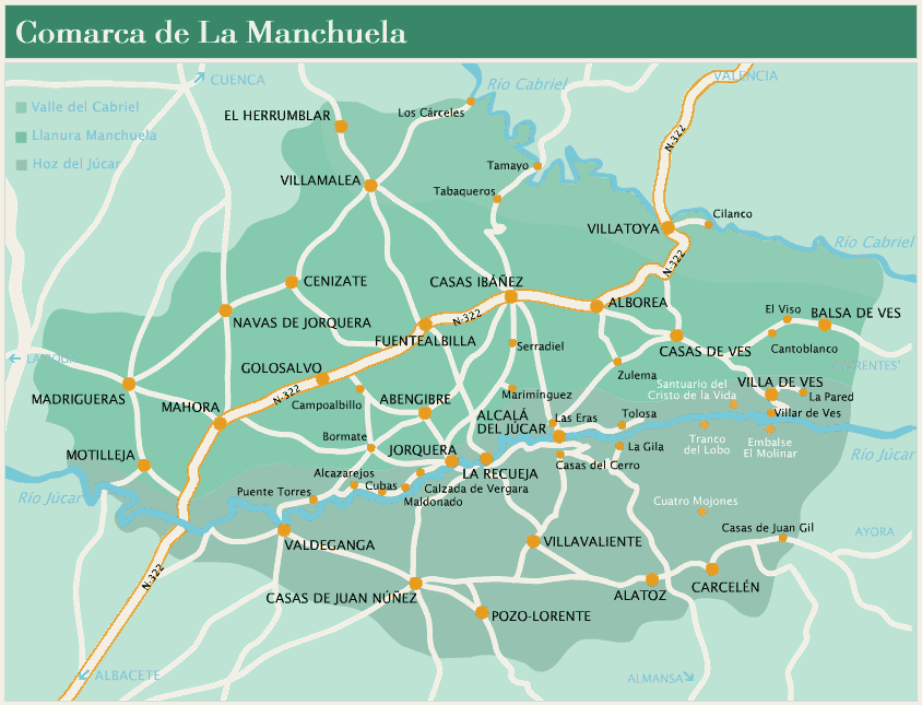 Mapa de la Comarca de la Manchuela